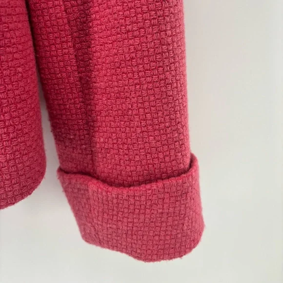 Boden pink wool blend jacket with scalloped hem size 8 - Picture 7 of 15